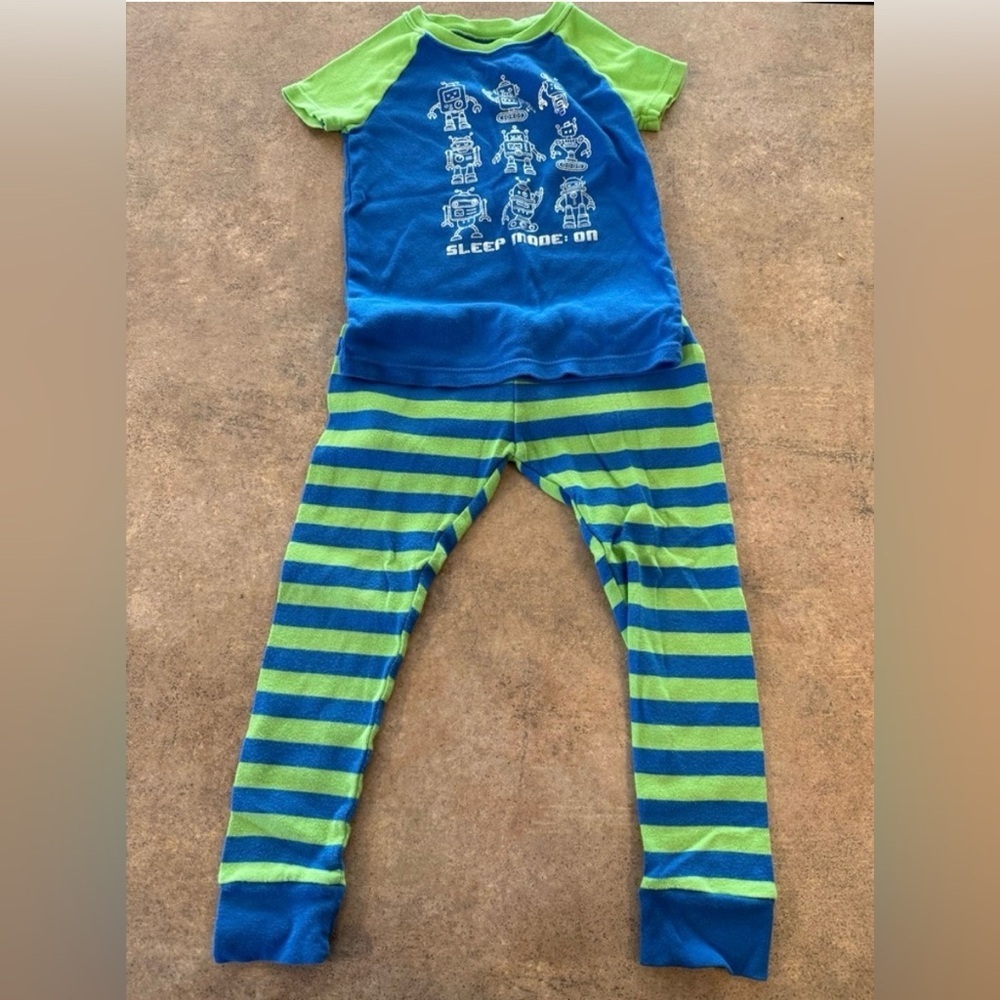 Wonder Nation- 4T Toddler Robot  Blue and Green Sleepwear 🤖